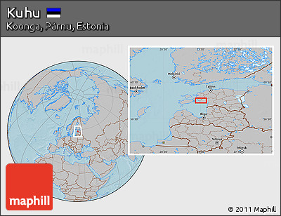 Gray Location Map of Kuhu, hill shading