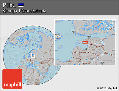 Gray Location Map of Piisu, hill shading