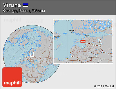 Gray Location Map of Viruna, hill shading