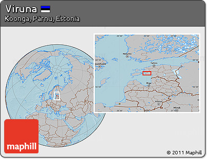 Gray Location Map of Viruna, hill shading