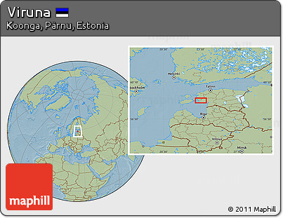 Savanna Style Location Map of Viruna, hill shading