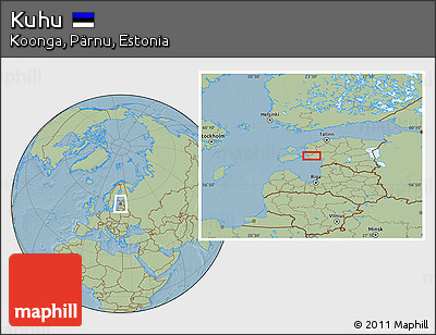 Savanna Style Location Map of Kuhu, hill shading