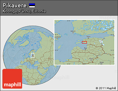 Savanna Style Location Map of Pikavere, hill shading