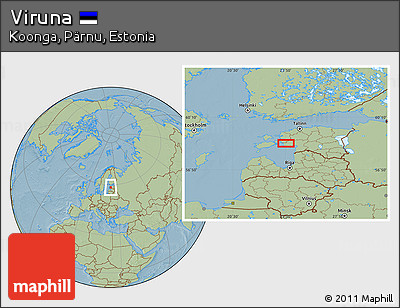 Savanna Style Location Map of Viruna, hill shading