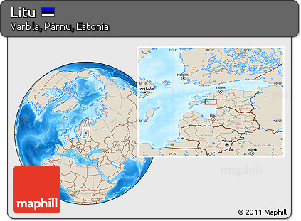 Shaded Relief Location Map of Litu