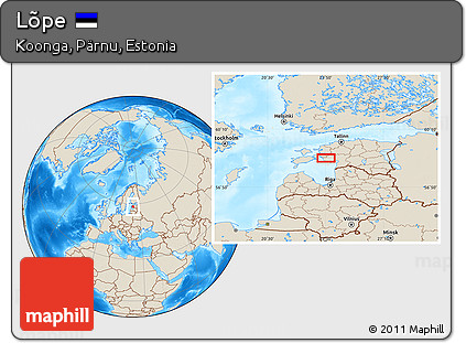 Shaded Relief Location Map of Lõpe