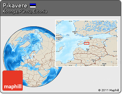 Shaded Relief Location Map of Pikavere