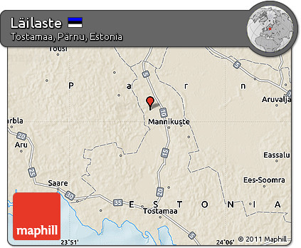 Shaded Relief Map of Läilaste
