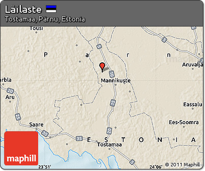 Shaded Relief Map of Läilaste