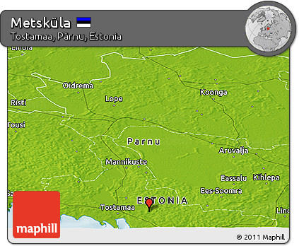 Physical Panoramic Map of Metsküla