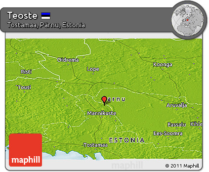 Physical Panoramic Map of Teoste