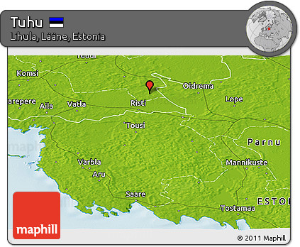Physical Panoramic Map of Tuhu