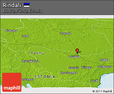 Physical Panoramic Map of Rindali