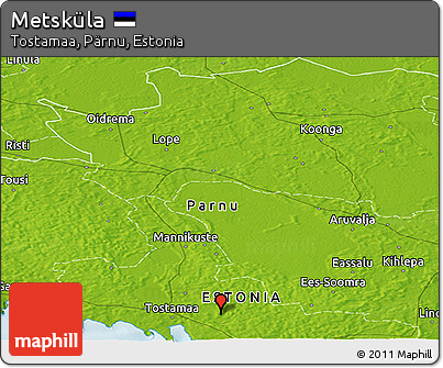 Physical Panoramic Map of Metsküla