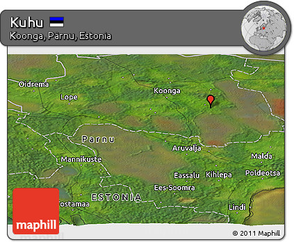 Satellite Panoramic Map of Kuhu
