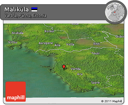 Satellite Panoramic Map of Mäliküla