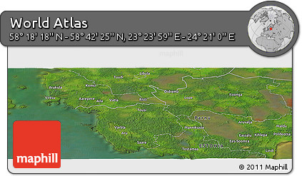 Satellite Panoramic Map of the Area around 58° 30' 22" N, 23° 52' 30" E
