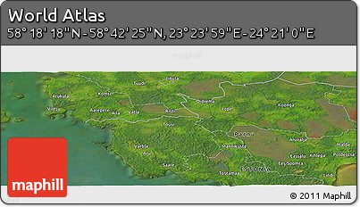Satellite Panoramic Map of the Area around 58° 30' 22" N, 23° 52' 30" E
