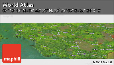 Satellite Panoramic Map of the Area around 58° 30' 22" N, 23° 52' 30" E