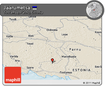 Shaded Relief Panoramic Map of Jäärumetsa