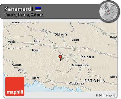 Shaded Relief Panoramic Map of Kanamardi