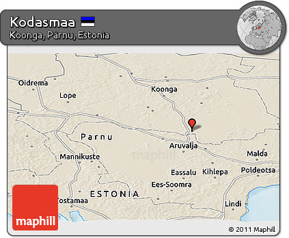 Shaded Relief Panoramic Map of Kodasmaa