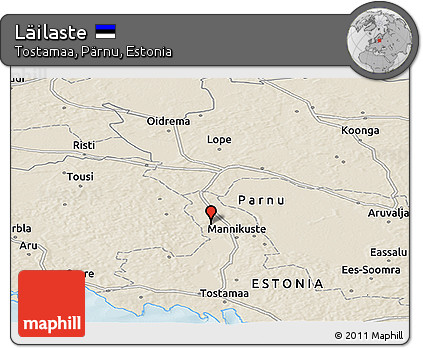 Shaded Relief Panoramic Map of Läilaste