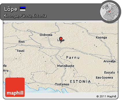 Shaded Relief Panoramic Map of Lõpe