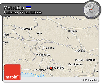 Shaded Relief Panoramic Map of Metsküla