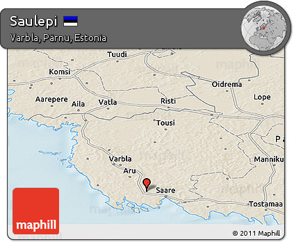 Shaded Relief Panoramic Map of Saulepi