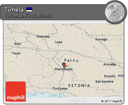Shaded Relief Panoramic Map of Tõhela