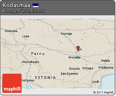 Shaded Relief Panoramic Map of Kodasmaa