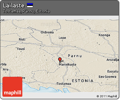 Shaded Relief Panoramic Map of Läilaste