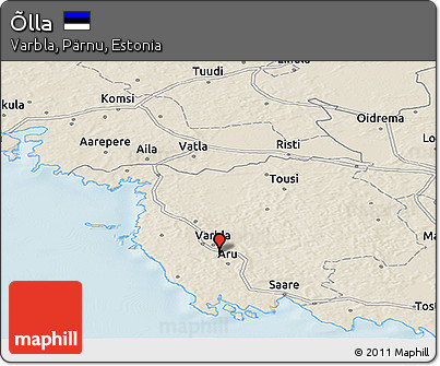 Shaded Relief Panoramic Map of Õlla