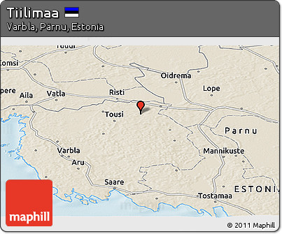 Shaded Relief Panoramic Map of Tiilimaa
