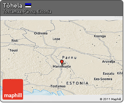 Shaded Relief Panoramic Map of Tõhela