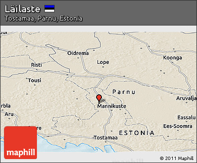 Shaded Relief Panoramic Map of Läilaste