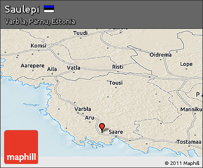 Shaded Relief Panoramic Map of Saulepi