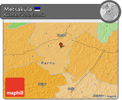 Political 3D Map of Metsaküla
