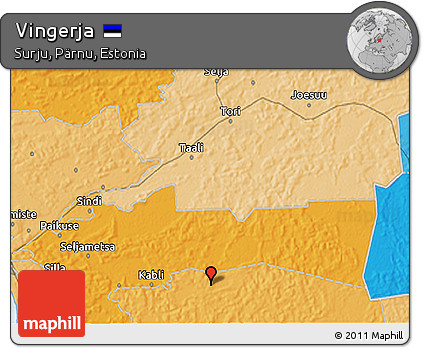 Political 3D Map of Vingerja