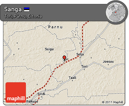Shaded Relief 3D Map of Sanga