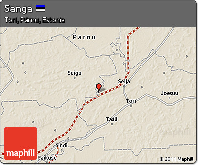 Shaded Relief 3D Map of Sanga