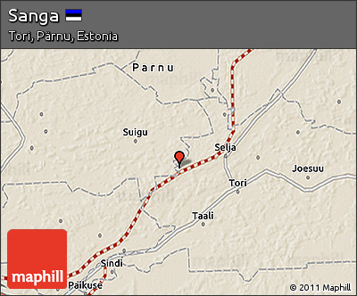 Shaded Relief 3D Map of Sanga