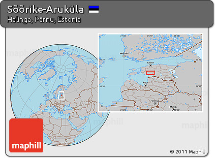 Gray Location Map of Sõõrike-Aruküla