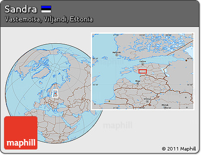Gray Location Map of Sandra