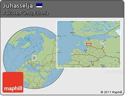 Savanna Style Location Map of Juhasselja