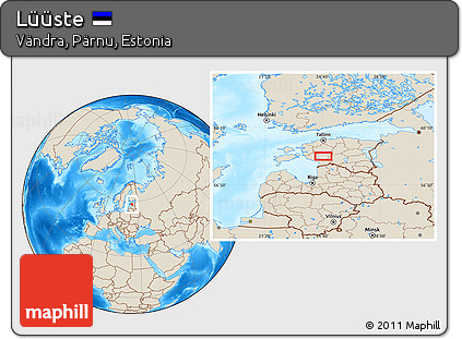 Shaded Relief Location Map of Lüüste