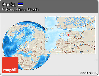 Shaded Relief Location Map of Poska
