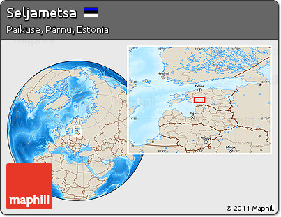 Shaded Relief Location Map of Seljametsa