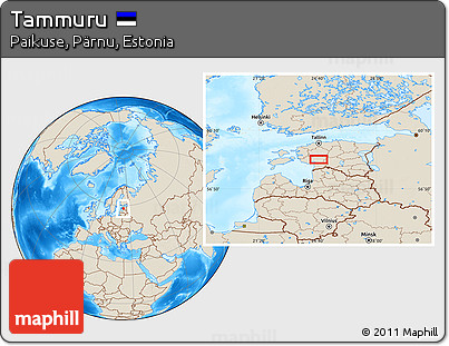 Shaded Relief Location Map of Tammuru
